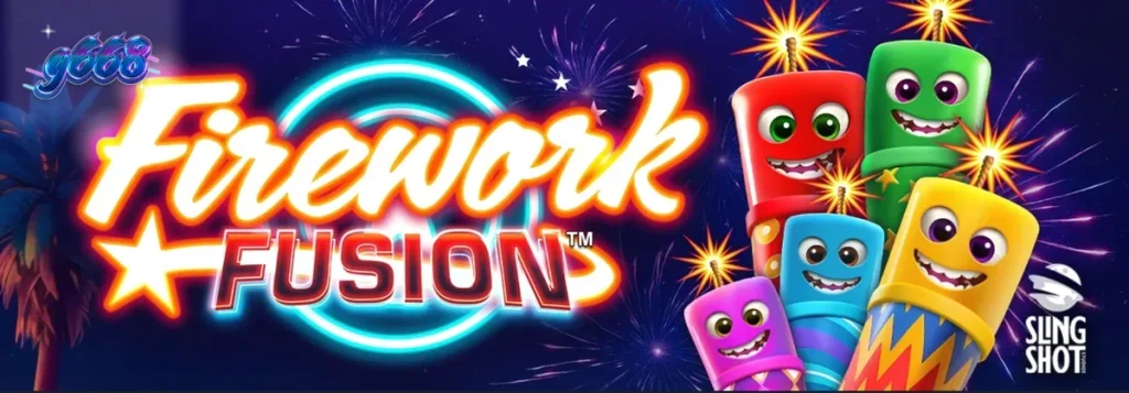 Tampilan visual slot Firework Fusion dengan tema karnaval kembang api