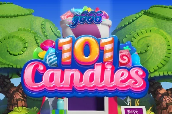 Tampilan visual permainan slot 101 Candies dengan tema permen yang cerah